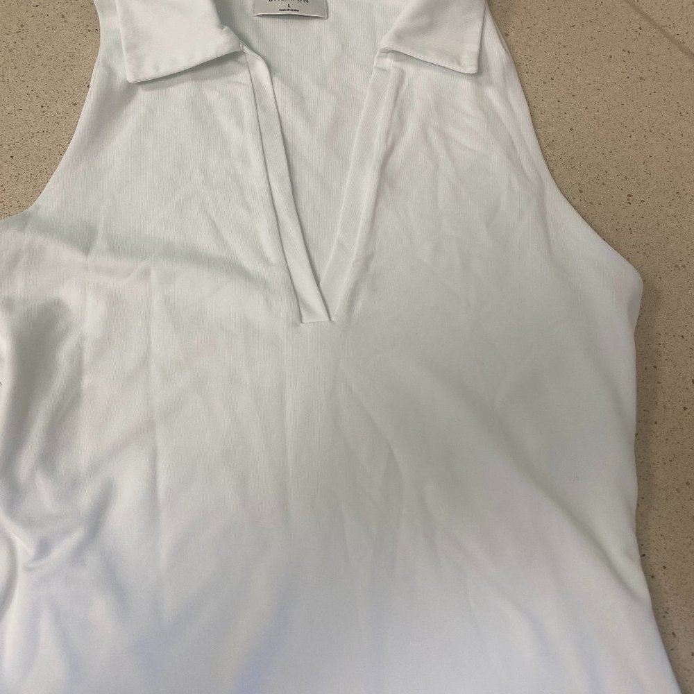 Babaton Collared White Bodysuit